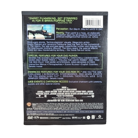 MATRIX (DVD, 1999) Keanu Reeves, Laurence Fishburne & Carrie Ann Moss - Picture 2 of 3